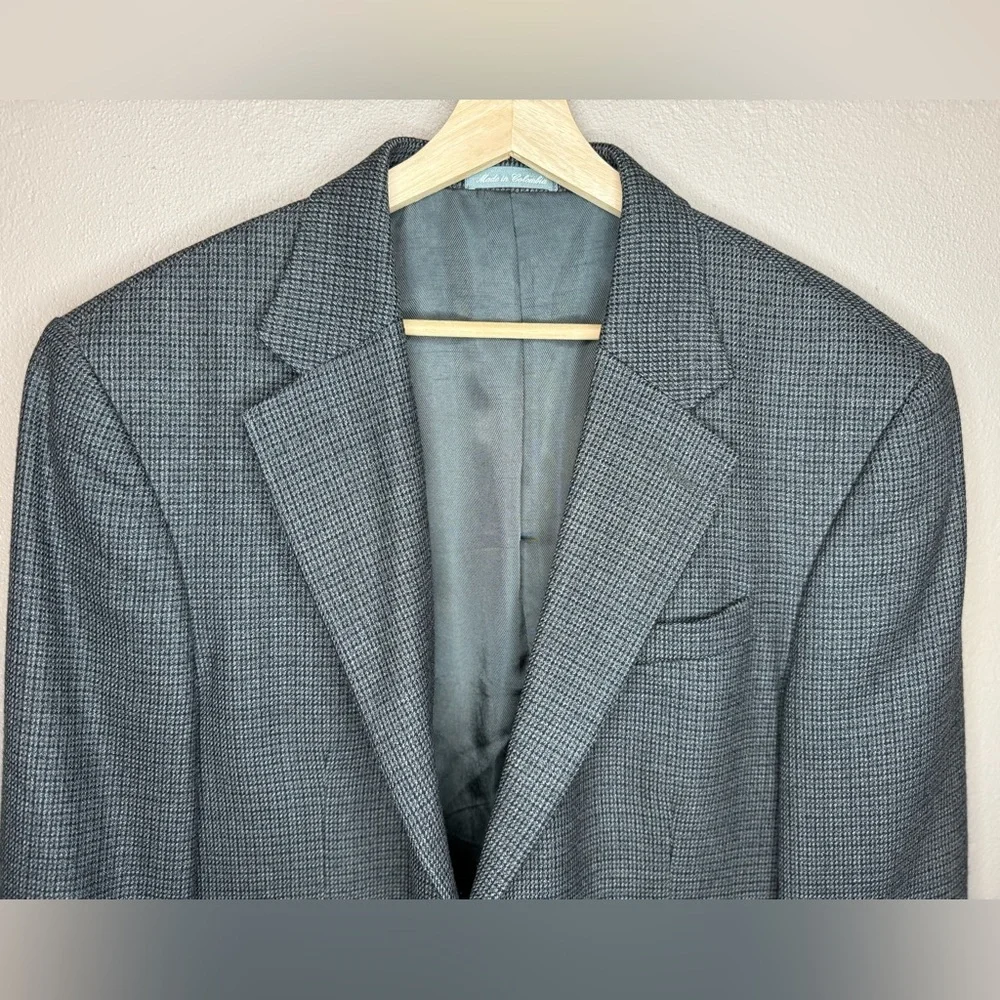 Oscar De La Renta Herringbone Classic Sport Coat Blazer Men's 44R 100% Wool